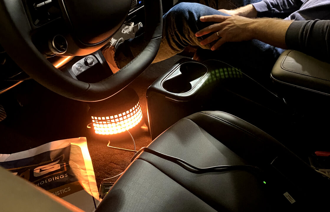 Motional footwell lighting prototype